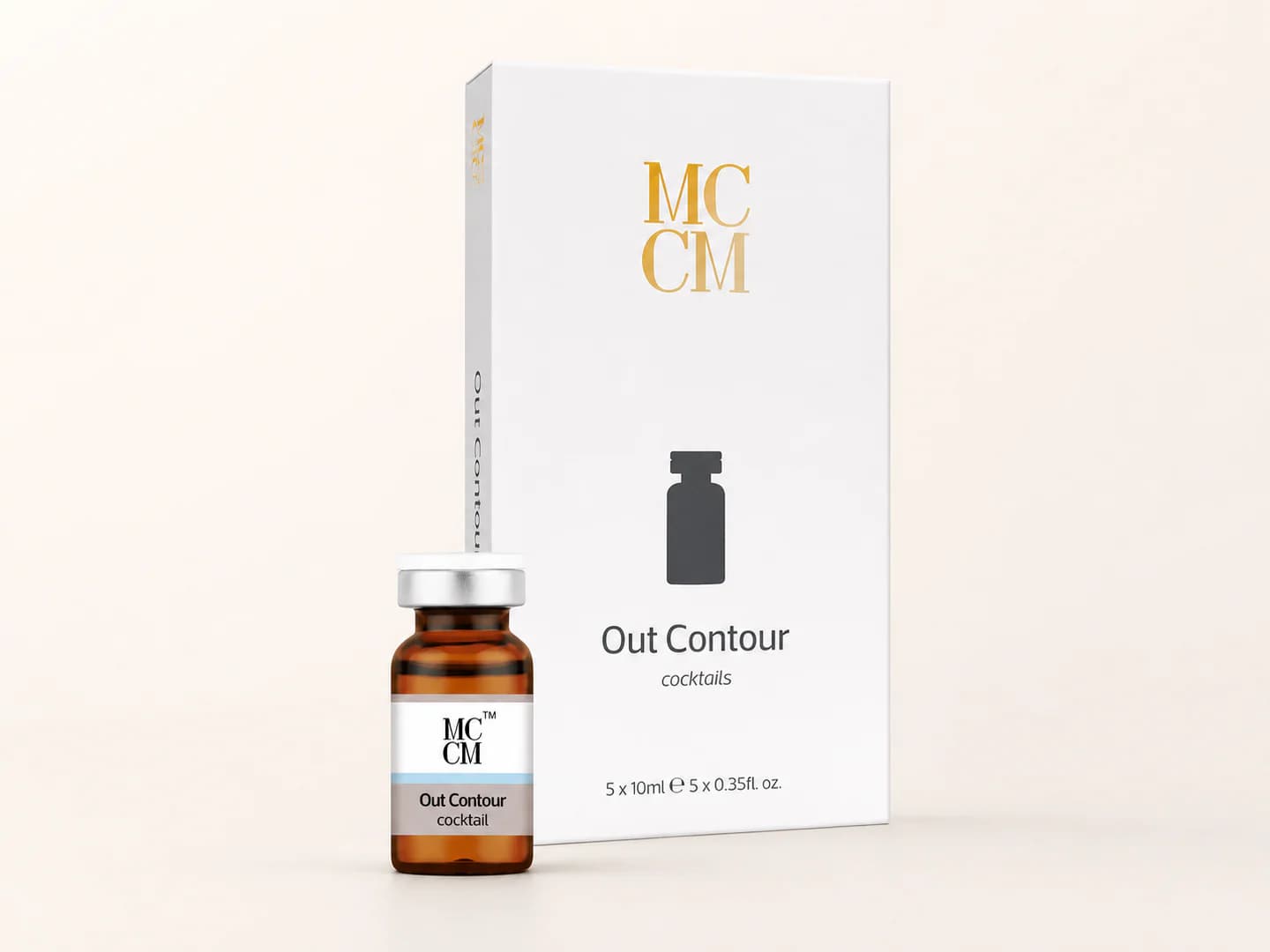 MCCM Out Contour Cocktail box and amber vial